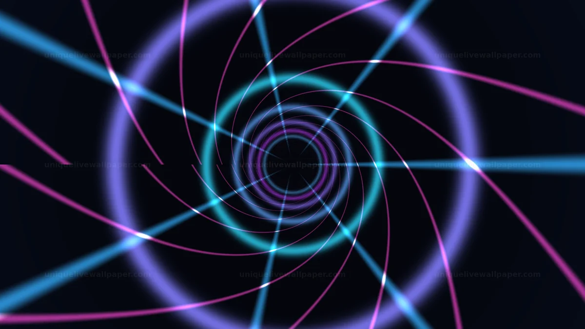 Watermarked thumbnail for Neon Spiral Tunnel Light Trails Seamless Loop
