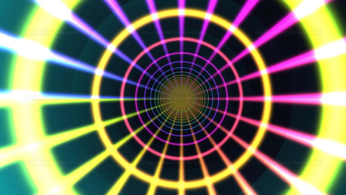 Retro Neon Spiral Tunnel Background Seamless Loop