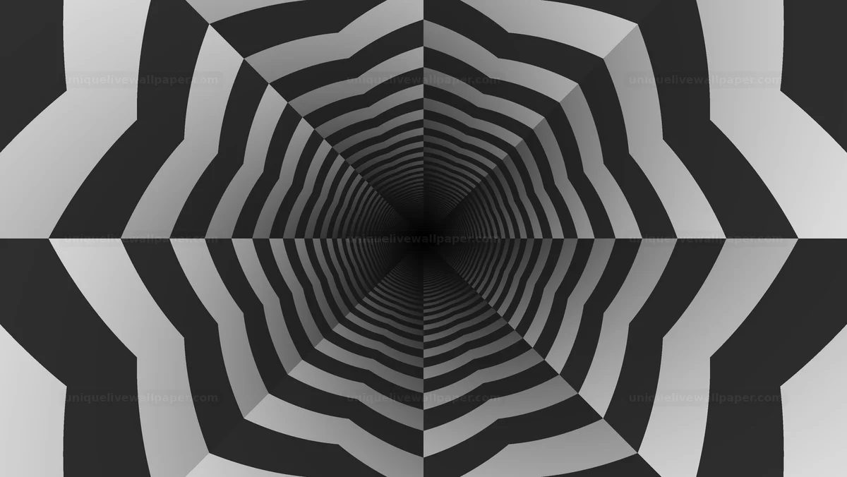 Watermarked thumbnail for Black and White Geometric Tunnel Seamless Loop