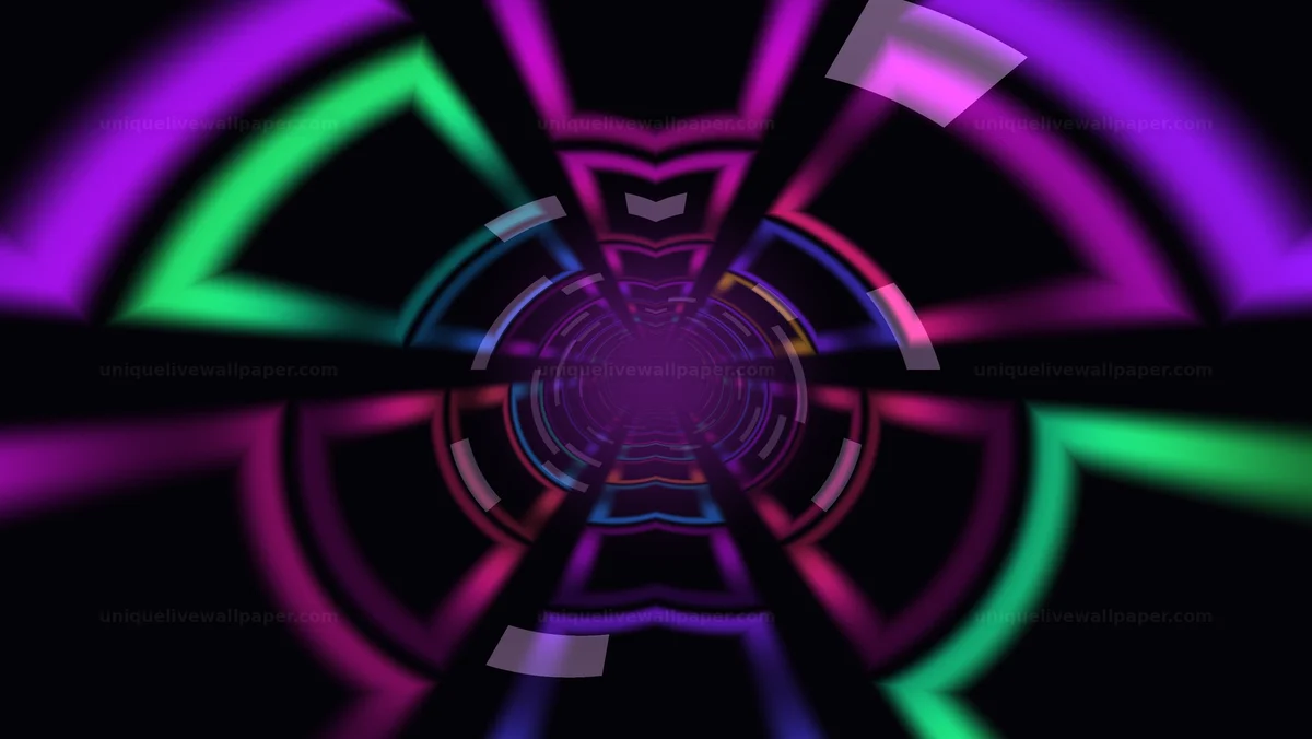 Colorful Geometric Neon Tunnel Seamless Loop