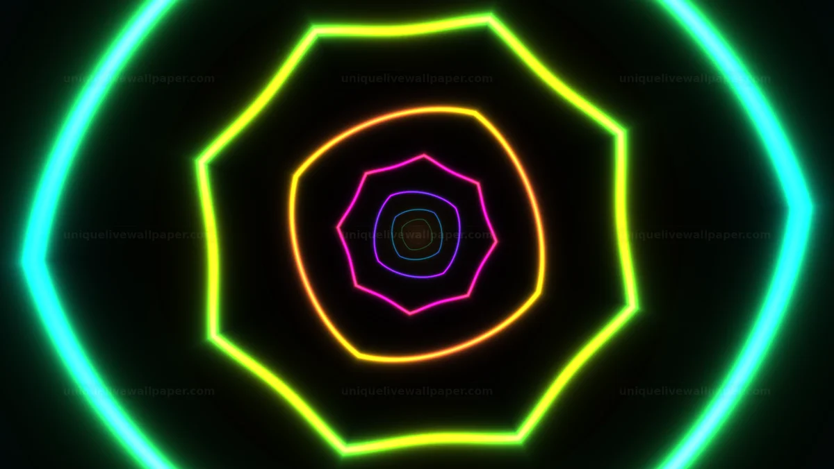 Watermarked thumbnail for Neon Concentric Vortex Background Seamless Loop