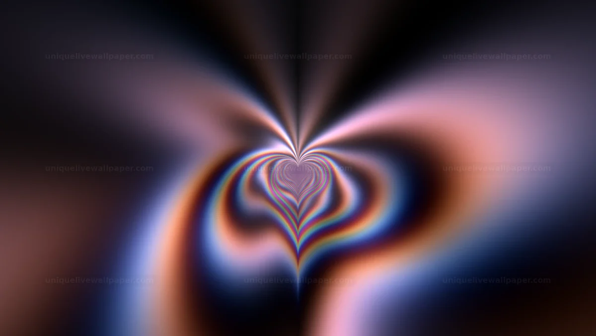 Heart Tunnel with Flowing Liquid Contours Seamless Loop