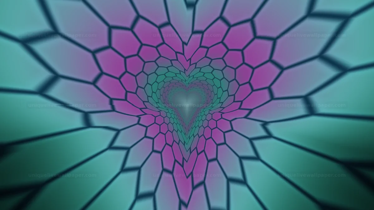 Neon Heart Shape Tunnel Seamless Loop