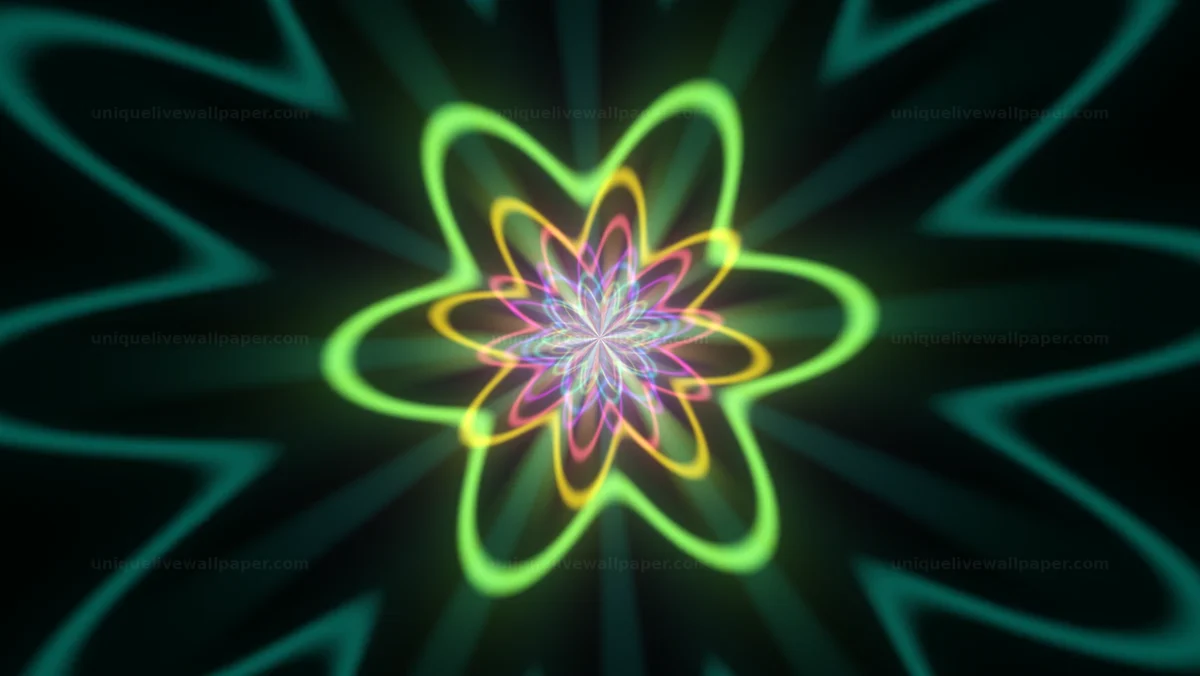 Neon Radial Kaleidoscope Seamless Loop