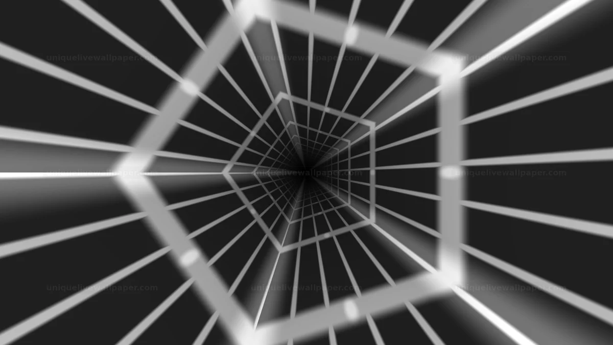 Watermarked thumbnail for Black and White Futuristic Tunnel Background Seamless Loop