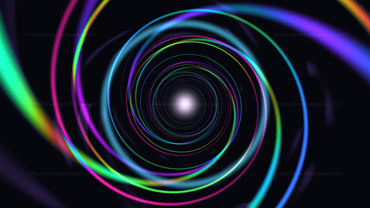 Watermarked thumbnail for Neon Concentric Ring Portal Seamless Loop