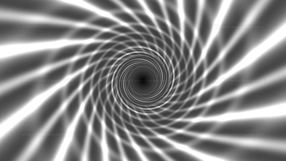 Monochrome Spiral Fractal Tunnel Background Seamless Loop
