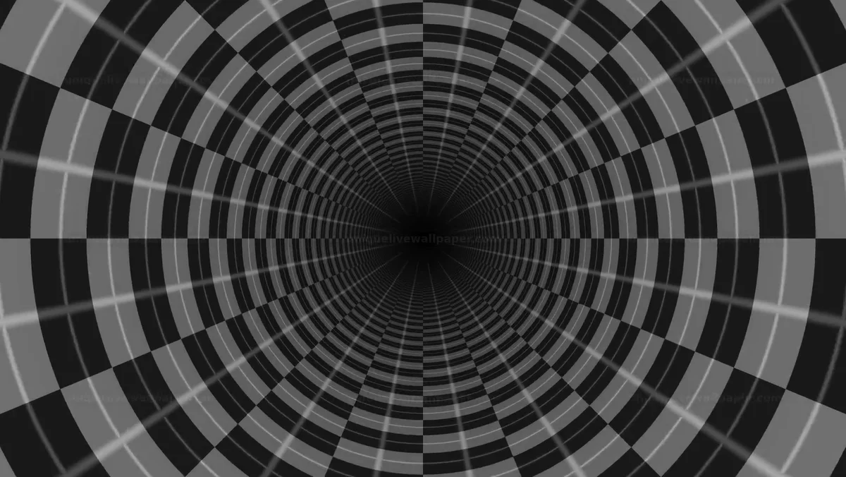 Monochrome Centered Vortex Background Seamless Loop
