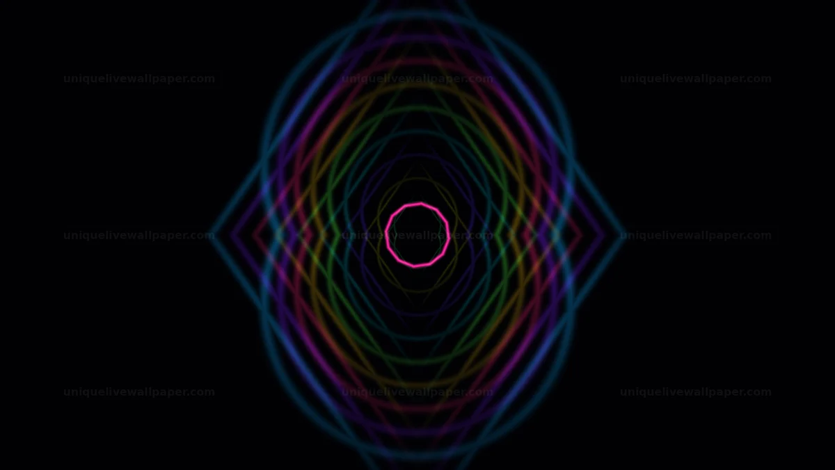 Fluorescent Mandala Tunnel Animation Seamless Loop