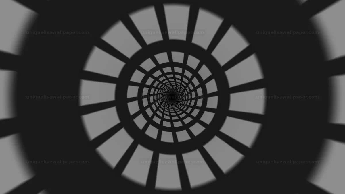 Monochrome Rotating Tunnel Background Seamless Loop