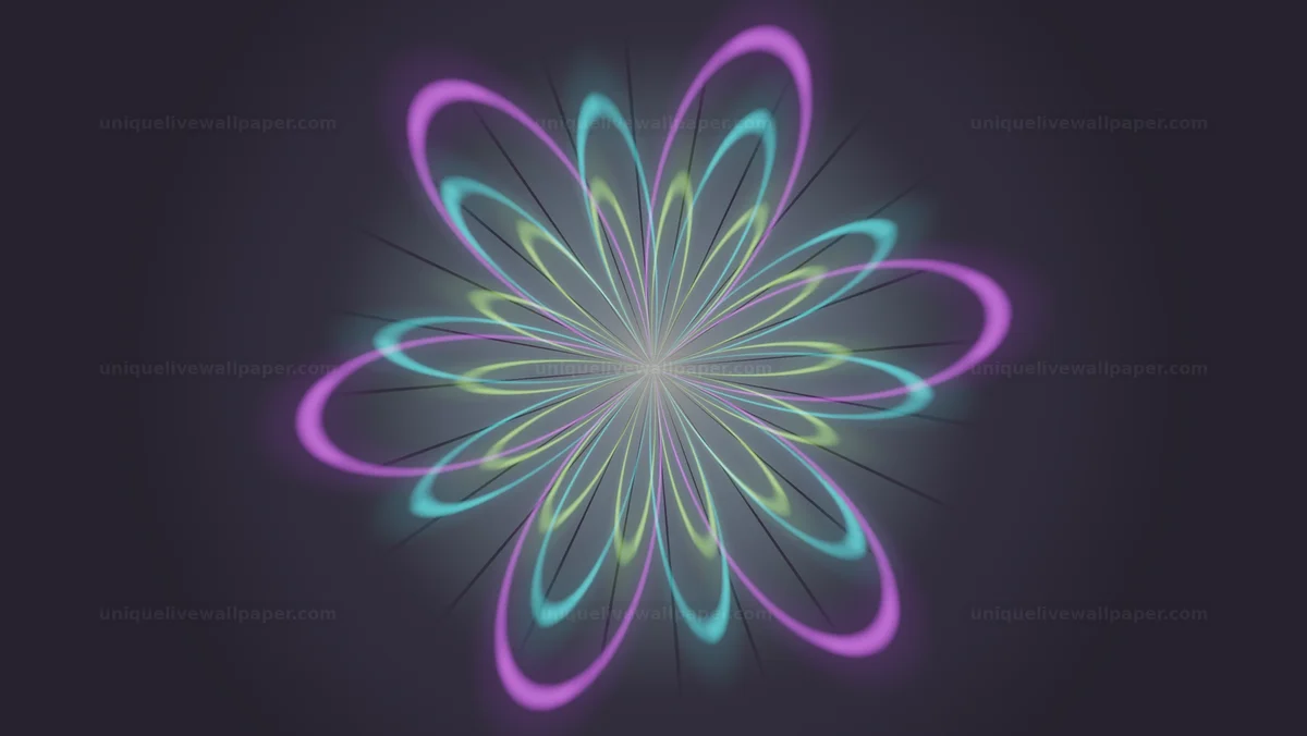 Watermarked thumbnail for Neon Radial Kaleidoscope Pattern Seamless Loop