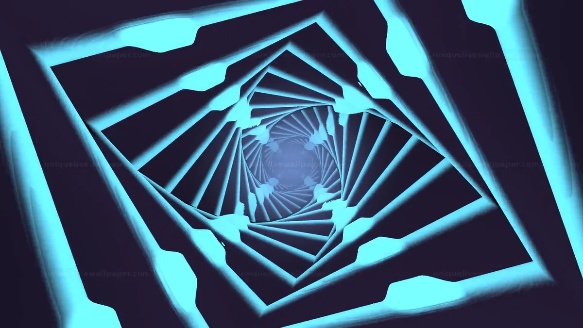Cyan Geometric Tunnel VJ Seamless Loop