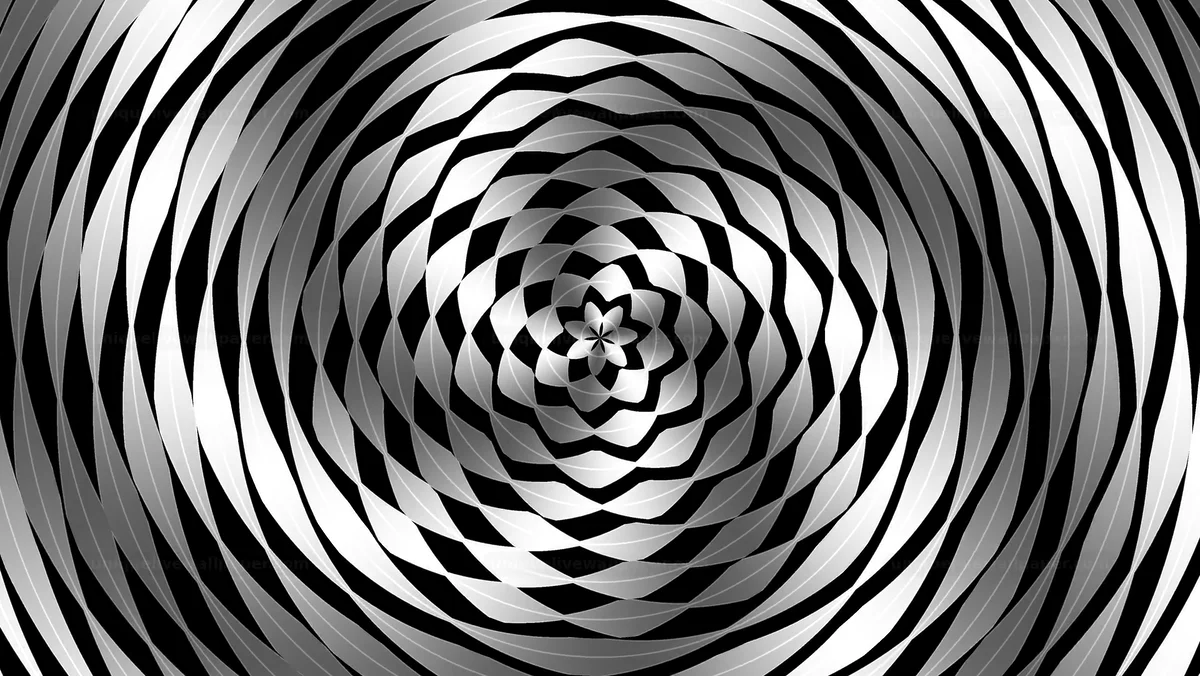 Black and White Vortex Radial Background Seamless Loop