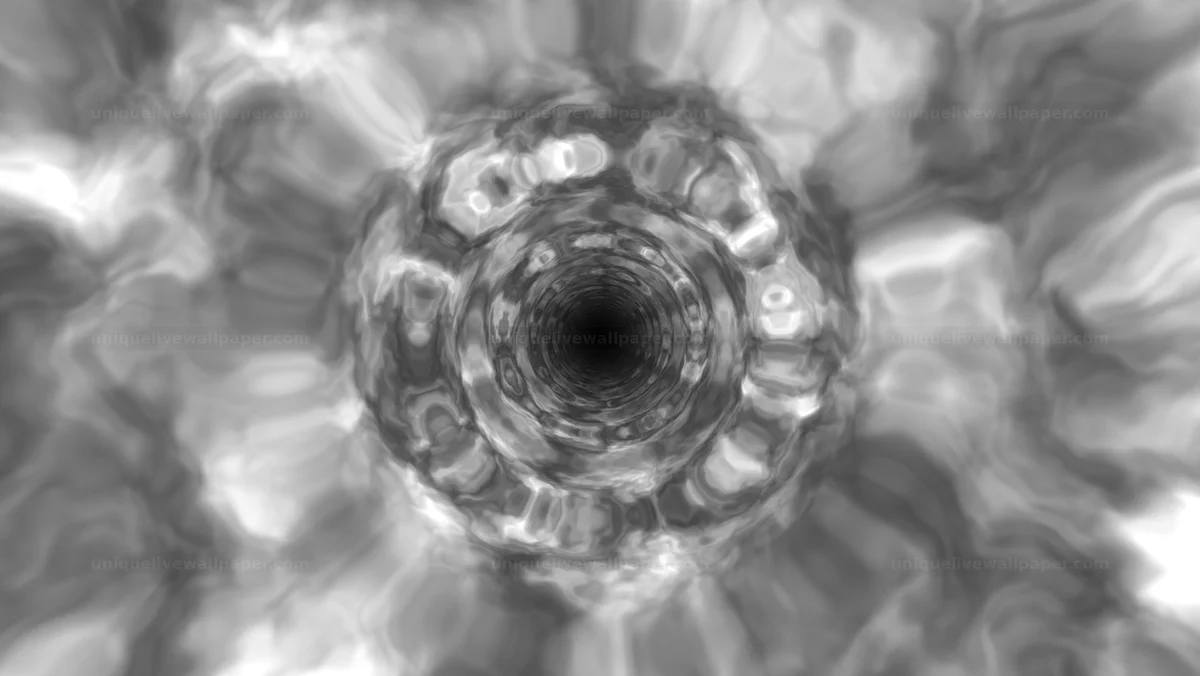 Monochrome Spiral Fractal Tunnel Background Seamless Loop