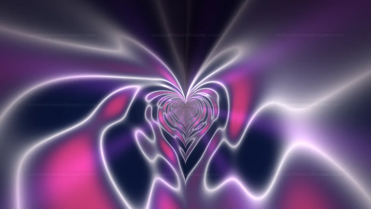 Heart Tunnel with Flowing Liquid Contours Seamless Loop