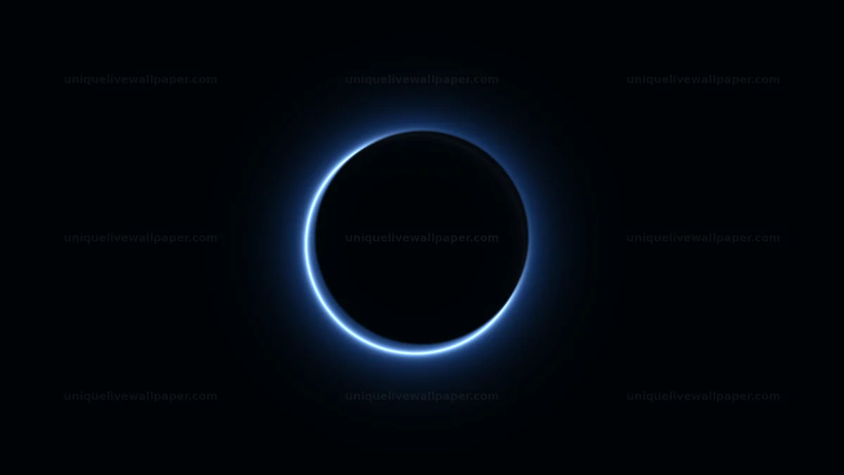 Solar eclipse blue atmospheric glow creates a dramatic visual effect