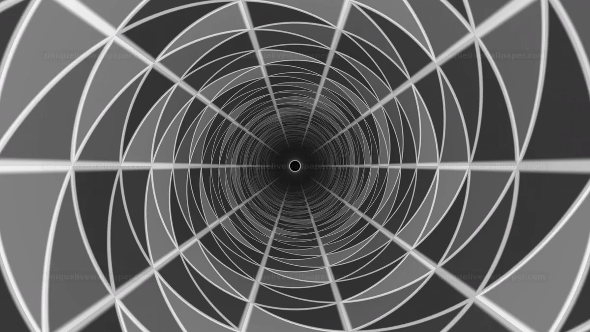 Watermarked thumbnail for Grayscale Geometric Vortex Background Seamless Loop