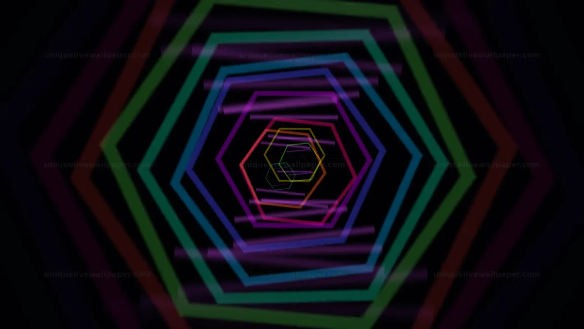 Watermarked thumbnail for Geometric Hexagon Tunnel Seamless Loop