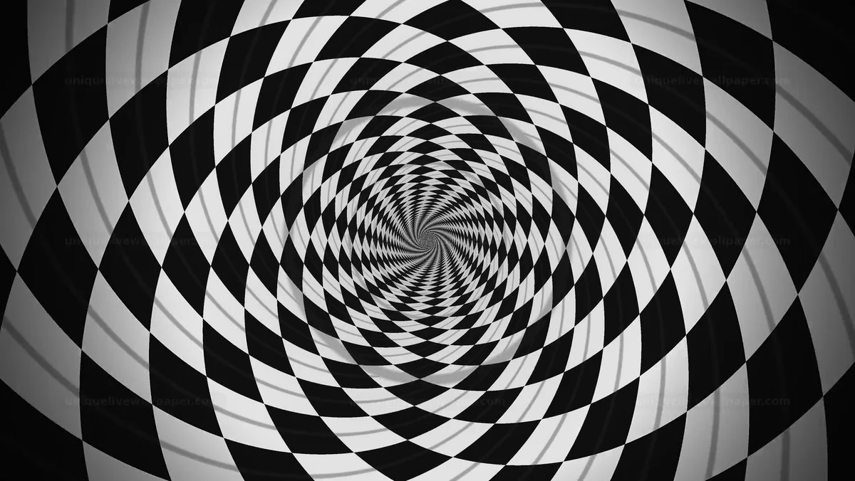 Black and White Offset Spiral Background Seamless Loop