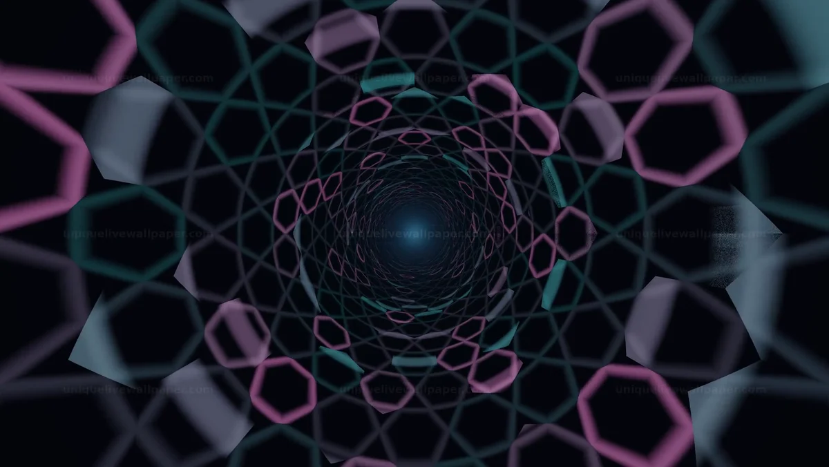 Watermarked thumbnail for Hexagonal Spiral Tunnel Seamless Loop