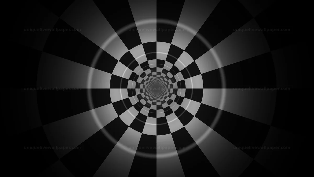 Watermarked thumbnail for Black and White Retro Tunnel Background Seamless Loop