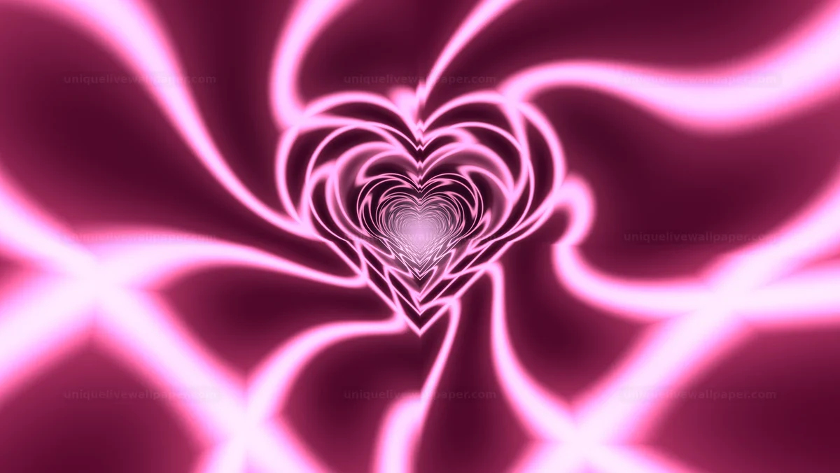 Abstract Heart-Shaped Fluid Tunnel Seamless Loop