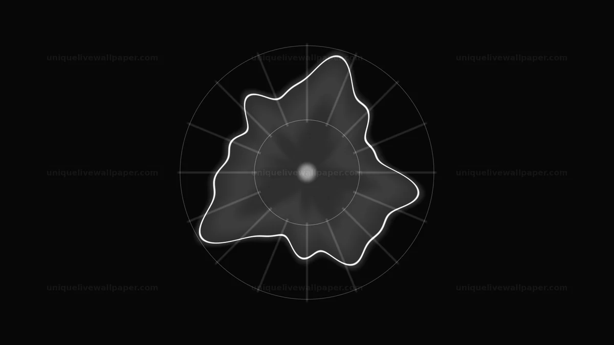 Grayscale Circular Data Visualization Seamless Loop