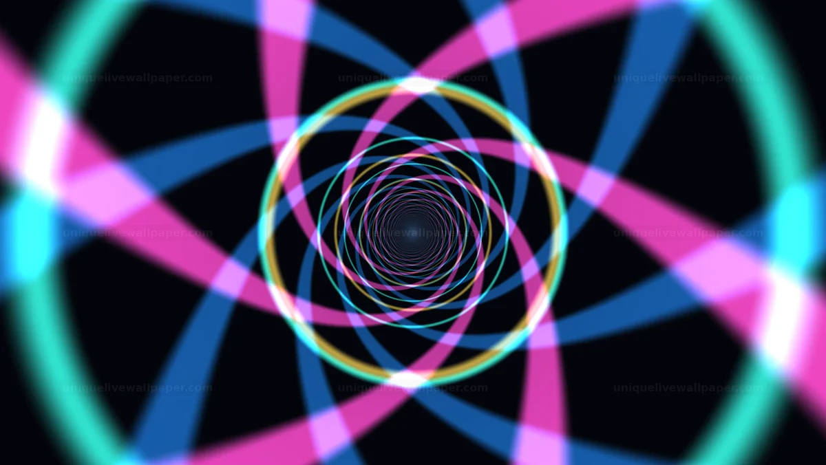 Watermarked thumbnail for Neon Wormhole Vortex Background Seamless Loop